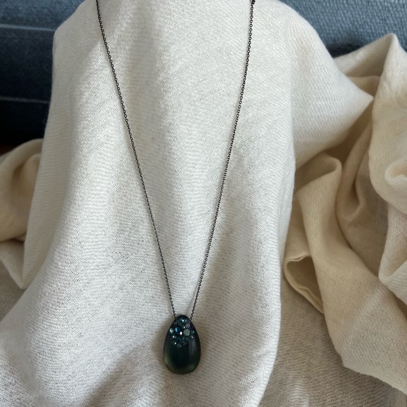 Elegant Blue and Green Pendant Necklace Alexis BITTAR - Picture 2 of 5